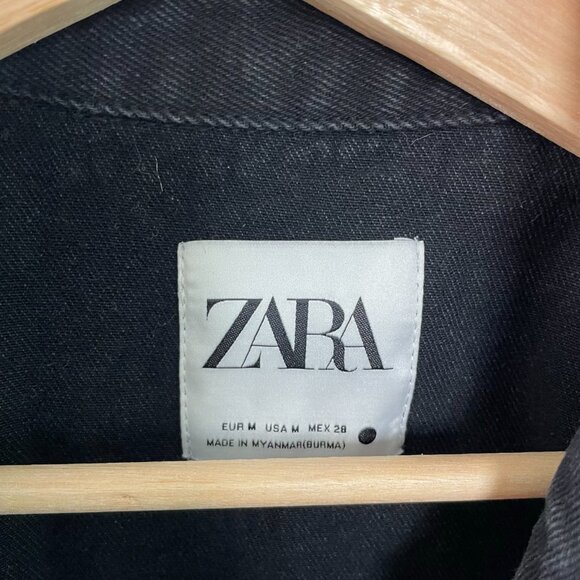 Zara Black Denim Western Jacket with Fringe - Picture 6 of 8